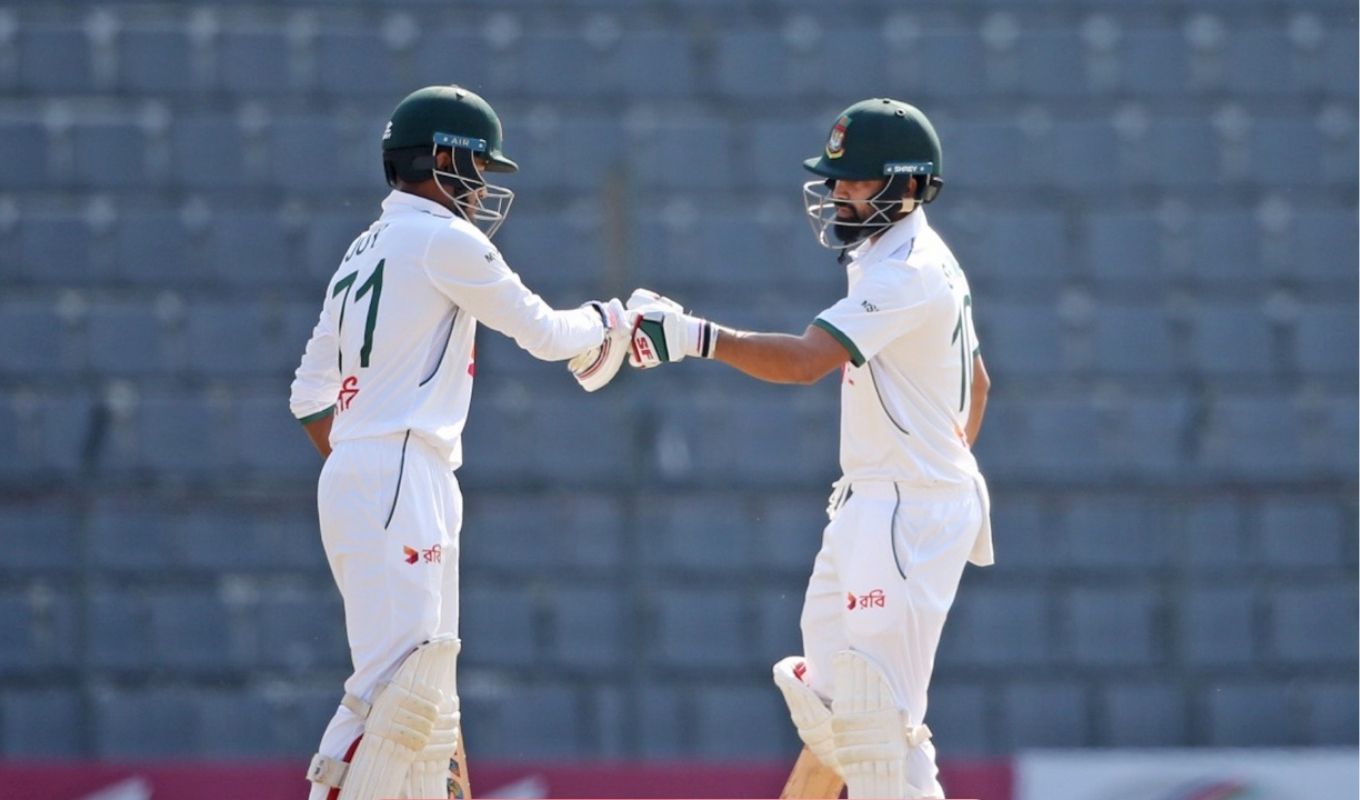 "সাদমান-জয়ের অবিচল জুটি, টাইগারদের শক্ত ভিত" 1 দুই ওপেনারের ফিফটিতে দুর্দান্ত শুরু, বিনা উইকেটে শতরান পার বাংলাদেশের
